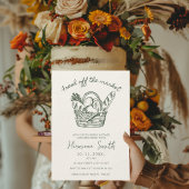 オフザマーケット手引きグリーンブライダルシャワー 招待状