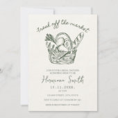 オフザマーケット手引きグリーンブライダルシャワー 招待状 (正面)