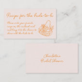 オフザマーケット手描きブライダルシャワーレシピ エンクロージャーカード (正面/裏面)