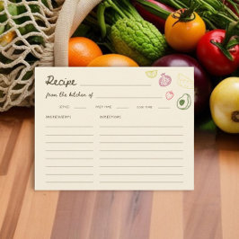 オフザマーケット手描きブライダルシャワーレシピ エンクロージャーカード