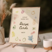 オフザマーケット手描きブライダルシャワーレシピ ポスター