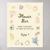 オフザマーケット手描きブライダルシャワー花バー ポスター (正面)