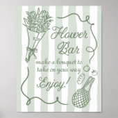 オフザマーケット手描きブライダルシャワー花バー ポスター (正面)