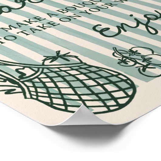 オフザマーケット手描きブライダルシャワー花バー ポスター (角)