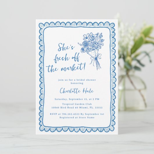 オフザマーケット手描きブライダルシャワー 招待状 (スタンド正面)