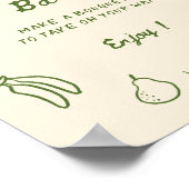 オフザマーケット緑の手描き花のバー ポスター (角)