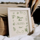 オフザマーケット緑の手描き花のバー ポスター