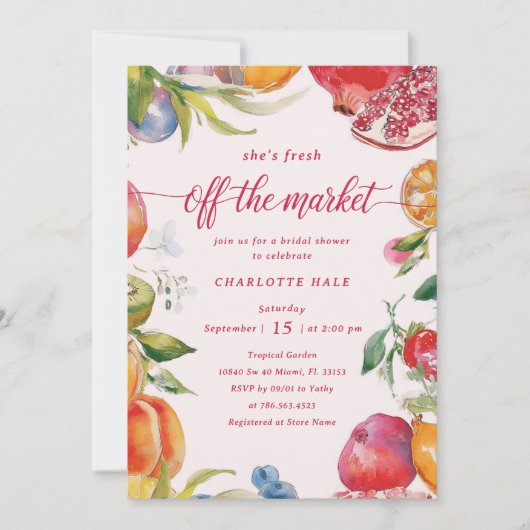 オフザマーケット農家市場ブライダルシャワー 招待状 (正面)