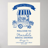 オフザマーケット青落書きブライダル歓迎 ポスター (正面)