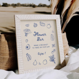 オフザマーケット ブルーハンドドローンフラワーバー ポスター