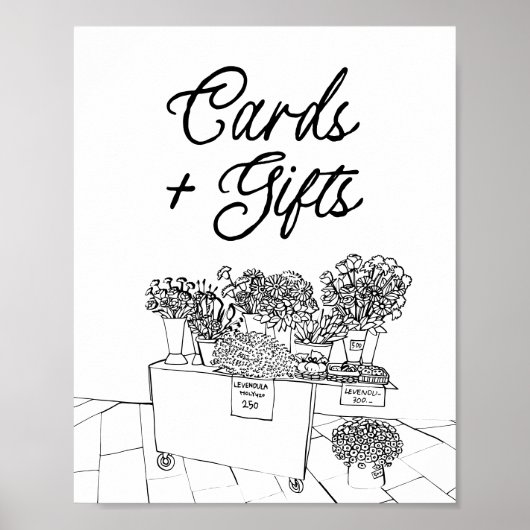 オフザマーケット、農家マーケカードとGIftsのサイン ポスター (正面)