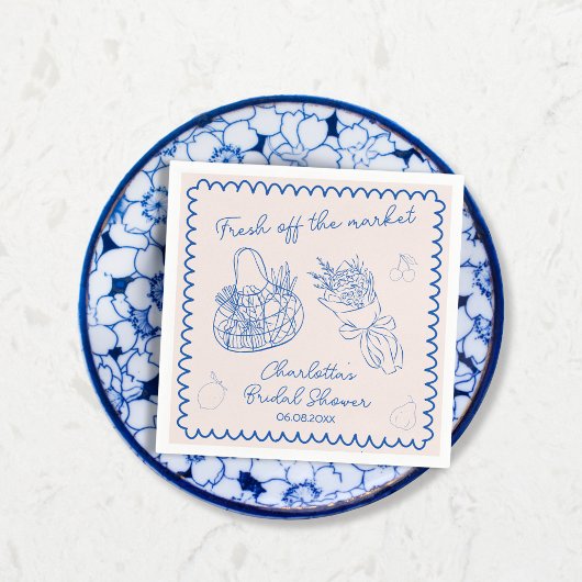 オフザーマーケット　手描き　気まぐれウェディングシャワー スタンダードカクテルナプキン