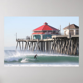 オフショアサンタアナ風，ハンチントンビーチカ。 ポスター