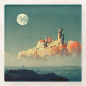 オフショア城塞ファンタジーSci-Fi ガラスコースター (正面)