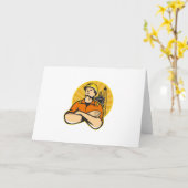 オフショア油およびガスワーカーリグレトロ カード (黄色い花)