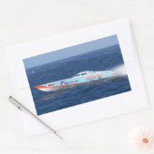 オフショア・パワーボート・レーサー 長方形シール (封筒)