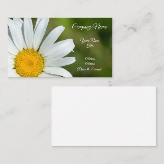 オフセットのデイジーの花の名刺 名刺 (正面/裏面)