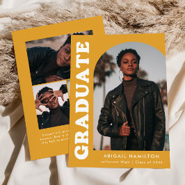 オフセットアーチイエロー – オレンジ4フォト卒業 案内状