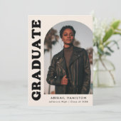 オフセットアーチクリーム4写真卒業 案内状 (スタンド正面)