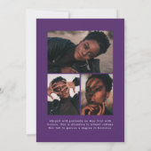 オフセットアーチパープル4フォト卒業 案内状 (裏面)