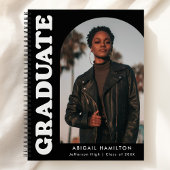 オフセットアーチブラックフォト卒業ゲストブック ノートブック