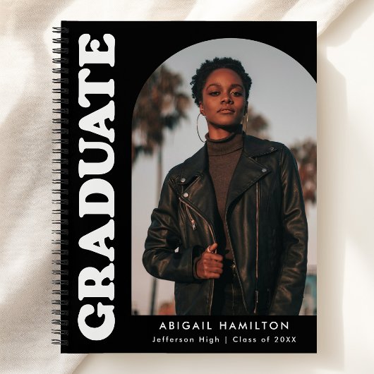 オフセットアーチブラックフォト卒業ゲストブック ノートブック