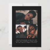 オフセットアーチブラック4フォト卒業 案内状 (裏面)