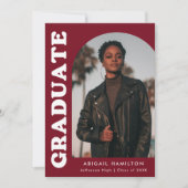 オフセットアーチブルゴーニュ4写真卒業 案内状 (正面)