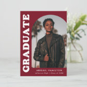 オフセットアーチブルゴーニュ4写真卒業 案内状 (スタンド正面)