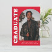 オフセットアーチレッド4写真卒業 案内状 (スタンド正面)