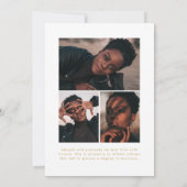 オフセットアーチ金ゴールド4写真卒業 案内状 (裏面)