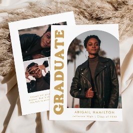 オフセットアーチ金ゴールド4写真卒業 案内状