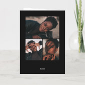 オフセットアーチ ブラック＆ホワイト 4 枚の写真 卒業 サンキューカード (裏面)