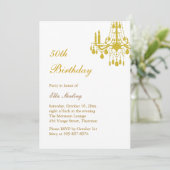 オフセットグランド社交ダンス誕生日招待状(金ゴールド) 招待状 (スタンド正面)