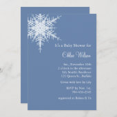 オフセットスノーブルーベビーシャワー招待状 招待状 (正面/裏面)