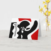 オフセットチャンバー：抽象芸術ブラック、ホワイト、レッド カード (黄色い花)