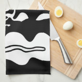 オフセットチャンバー:抽象芸術ブラック、ホワイト、レッド キッチンタオル (四つ折り)