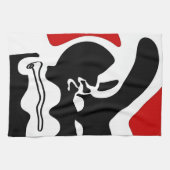 オフセットチャンバー:抽象芸術ブラック、ホワイト、レッド キッチンタオル (横)