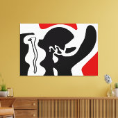 オフセットチャンバー：抽象芸術ブラック、ホワイト、レッド キャンバスプリント (インサイチュ (リビング))