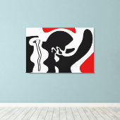 オフセットチャンバー：抽象芸術ブラック、ホワイト、レッド キャンバスプリント (インサイチュ (ウッドフロア))