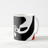 オフセットチャンバー：抽象芸術ブラック、ホワイト、レッド コーヒーマグカップ (正面右)