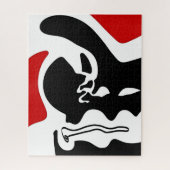 オフセットチャンバー:抽象芸術ブラック、ホワイト、レッド ジグソーパズル (縦)