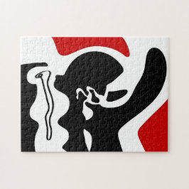 オフセットチャンバー：抽象芸術ブラック、ホワイト、レッド ジグソーパズル