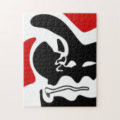 オフセットチャンバー：抽象芸術ブラック、ホワイト、レッド ジグソーパズル (縦)