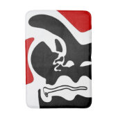 オフセットチャンバー：抽象芸術ブラック、ホワイト、レッド バスマット (正面縦)