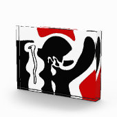 オフセットチャンバー：抽象芸術ブラック、ホワイト、レッド フォトブロック (右)