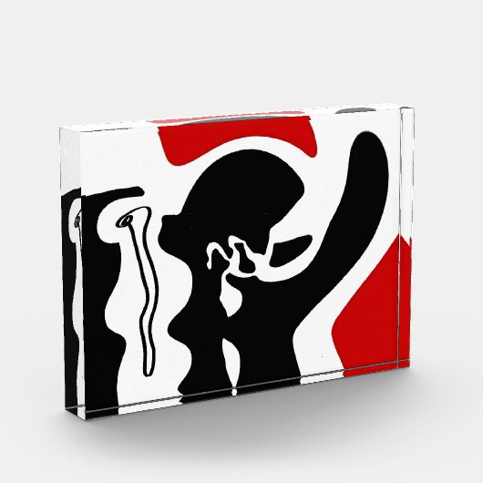 オフセットチャンバー：抽象芸術ブラック、ホワイト、レッド フォトブロック (左)