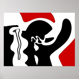 オフセットチャンバー：抽象芸術ブラック、ホワイト、レッド ポスター