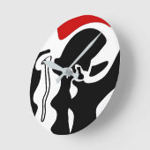 オフセットチャンバー:抽象芸術ブラック、ホワイト、レッド ラウンド壁時計 (傾斜)