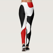 オフセットチャンバー：抽象芸術ブラック、ホワイト、レッド レギンス (裏面)